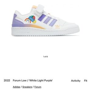 Adidas Forum Low J White Light Purple Shoes with Box - Great Condition - Soccer